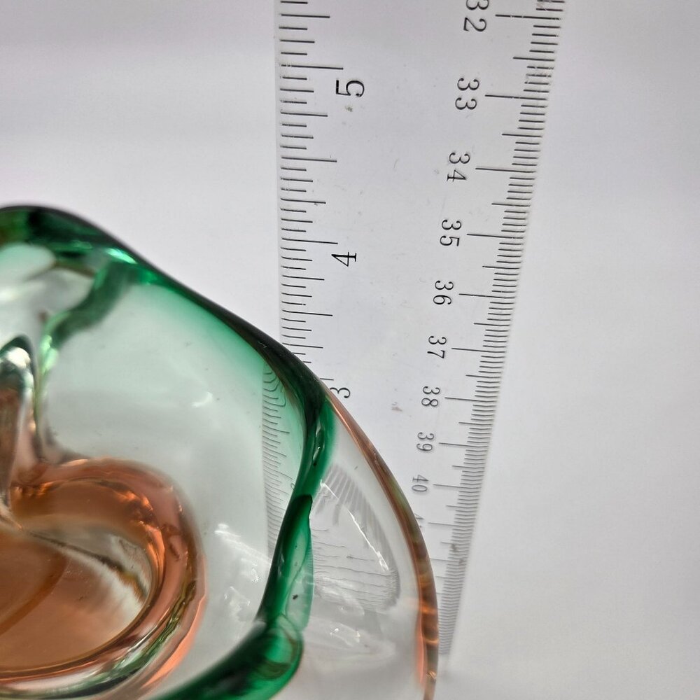 Bohemian Sommerso Watermelon Art Glass Ashtray - Picture 7 of 7